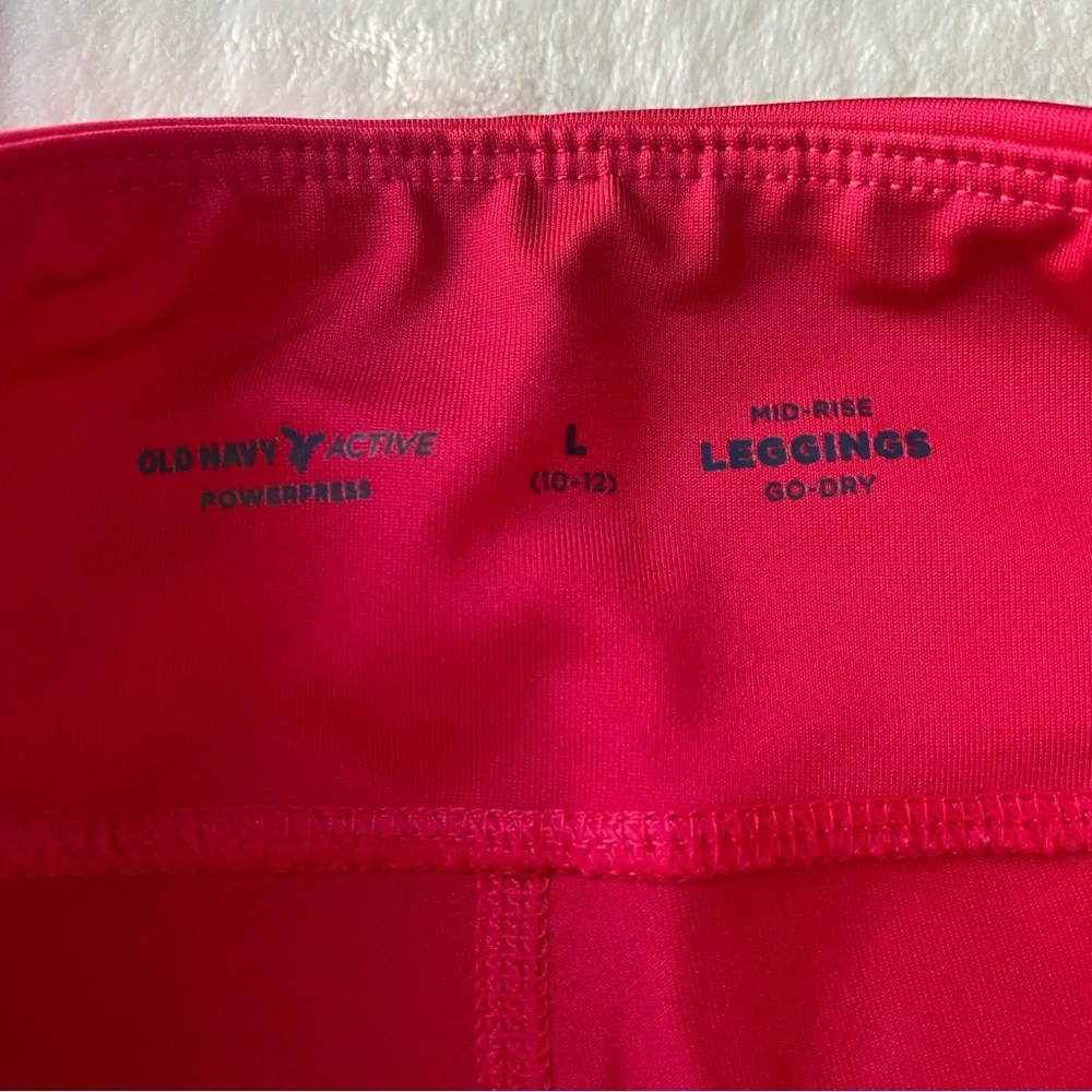 Old Navy Powerpress Leggings‎ Mid Rise Crop Mesh Size 10/12 Pink